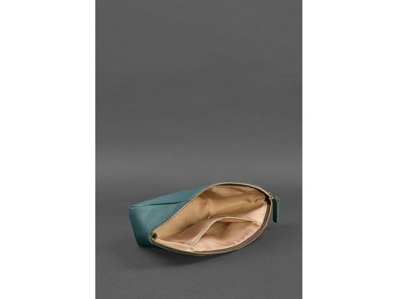 Женская кожаная косметичка 2.0 Краст зеленая, фото 5