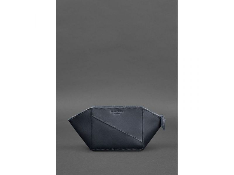 Женская кожаная косметичка 2.0 Краст темно-синяя, фото 1