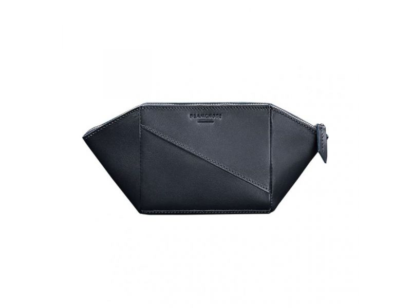 Женская кожаная косметичка 2.0 Краст темно-синяя, фото 7