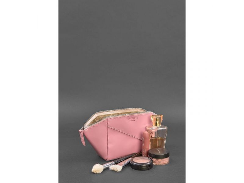 Женская розовая кожаная косметичка 2.0 Краст, фото 3