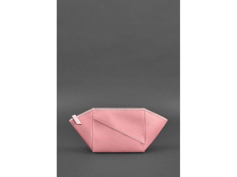 Женская розовая кожаная косметичка 2.0 Краст, фото 4
