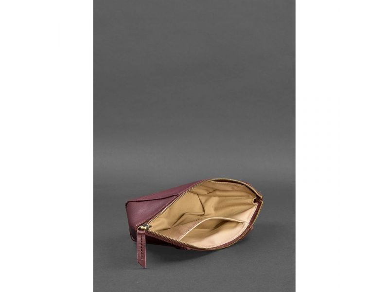 Женская кожаная косметичка 2.0 Бордовая Краст, фото 6