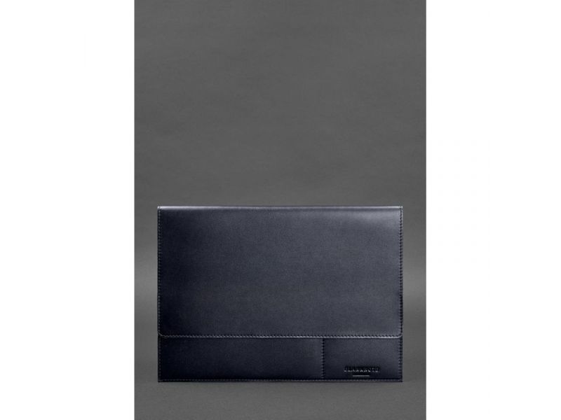 Кожаная папка для документов А4 (на магнитах) темно-синяя, фото 1