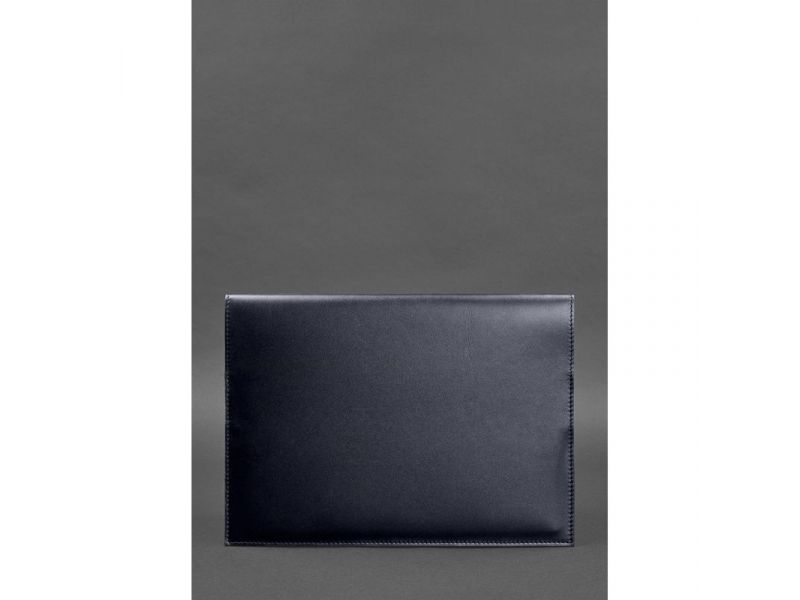 Кожаная папка для документов А4 (на магнитах) темно-синяя, фото 3