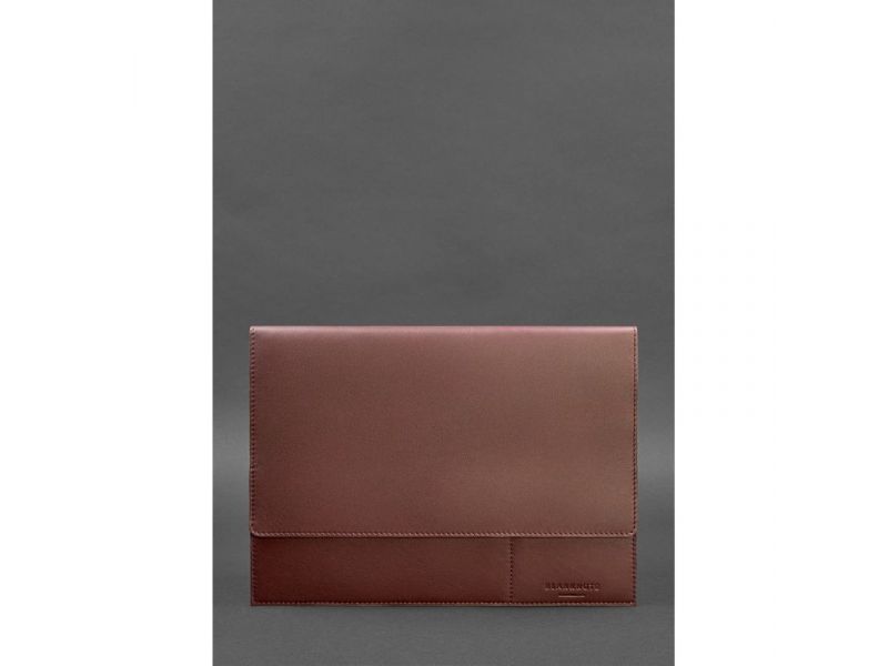 Кожаная папка для документов А4 (на магнитах) бордовая, фото 1