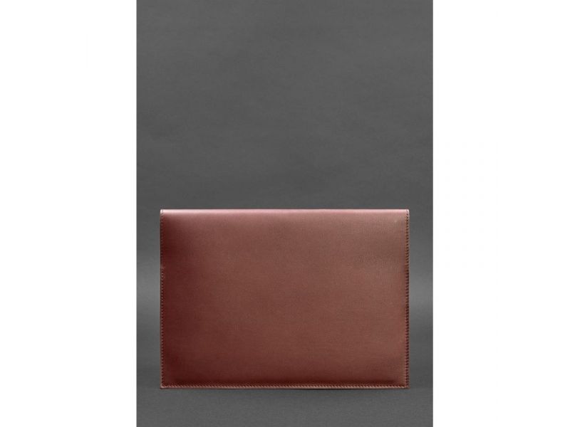 Кожаная папка для документов А4 (на магнитах) бордовая, фото 3