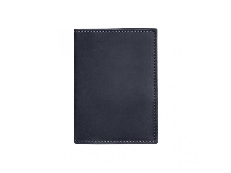 Кожаная обложка для паспорта и военного билета 1.2 синяя Crazy Horse, фото 6