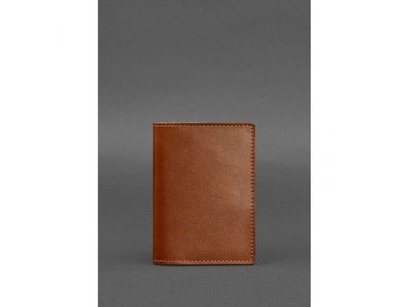 Кожаная обложка для паспорта и военного билета 1.2 светло-коричневая, фото 1