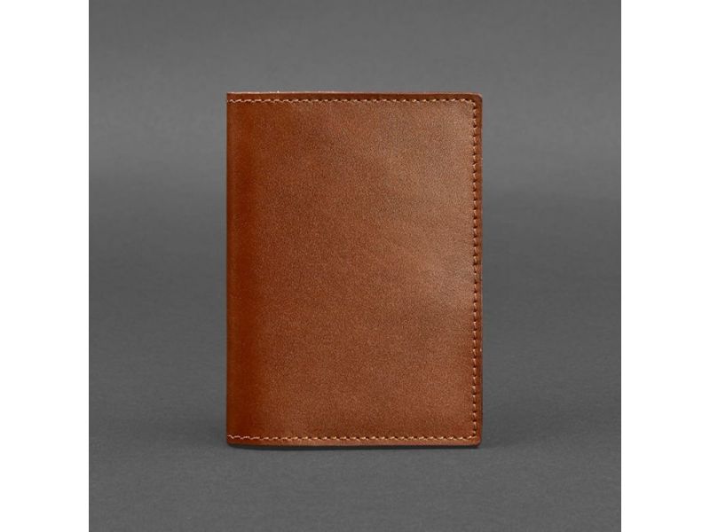 Кожаная обложка для паспорта и военного билета 1.2 светло-коричневая, фото 5