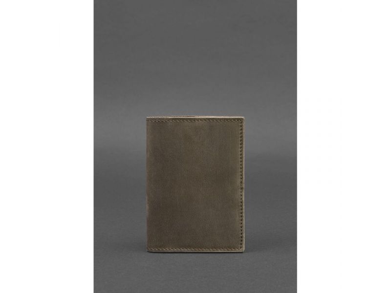 Кожаная обложка для паспорта и военного билета 1.2 темно-коричневый Crazy Horse, фото 1