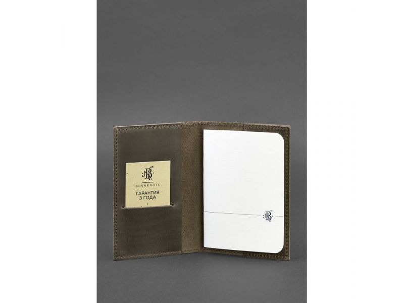 Кожаная обложка для паспорта и военного билета 1.2 темно-коричневый Crazy Horse, фото 2