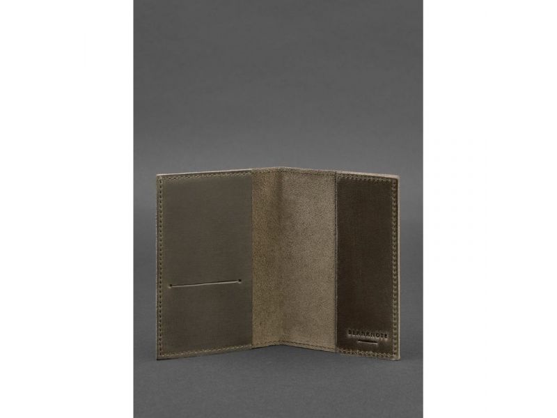 Кожаная обложка для паспорта и военного билета 1.2 темно-коричневый Crazy Horse, фото 3