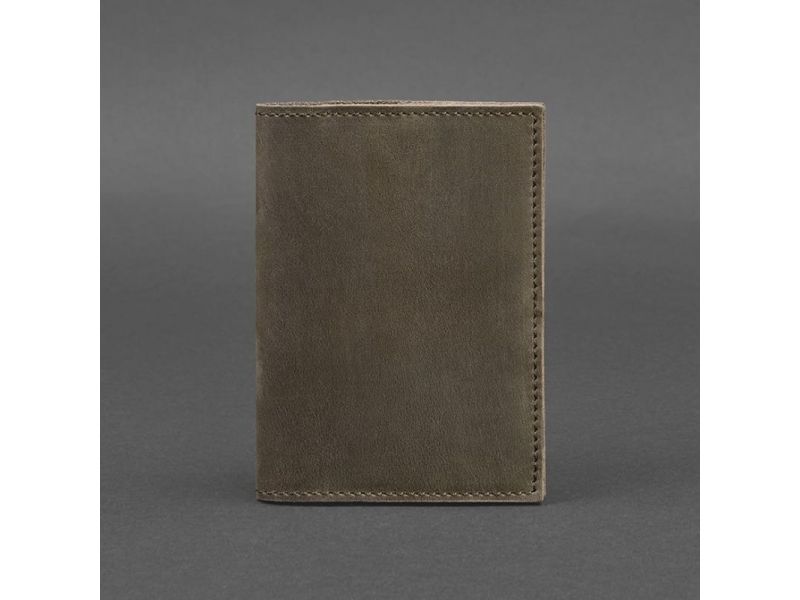 Кожаная обложка для паспорта и военного билета 1.2 темно-коричневый Crazy Horse, фото 5