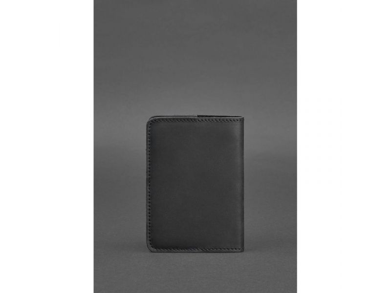 Кожаная обложка для паспорта и военного билета 1.3 черная Crazy Horse, фото 4