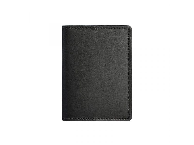 Кожаная обложка для паспорта и военного билета 1.3 черная Краст, фото 6