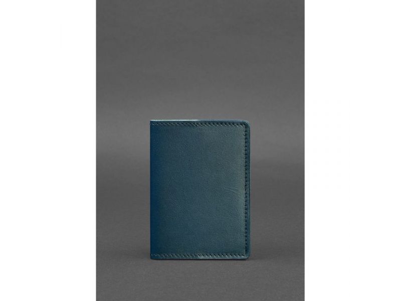 Кожаная обложка для паспорта и военного билета 1.3 зеленая, фото 1