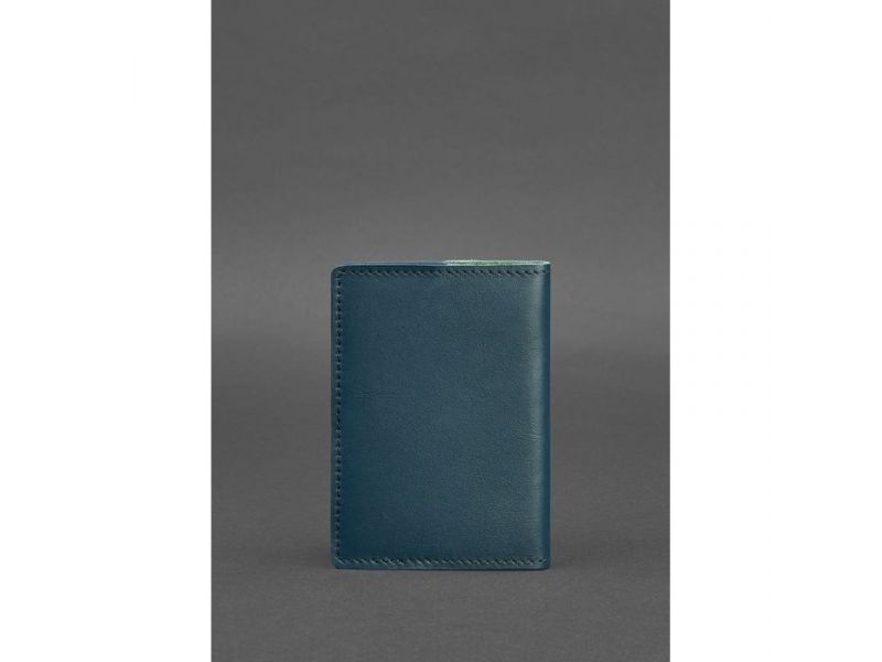 Кожаная обложка для паспорта и военного билета 1.3 зеленая, фото 4