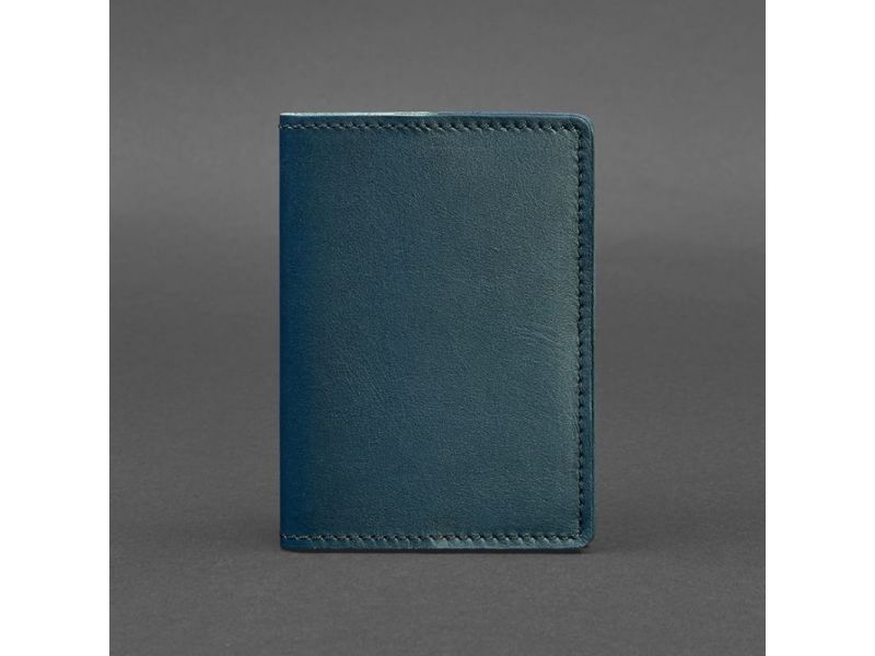 Кожаная обложка для паспорта и военного билета 1.3 зеленая, фото 5