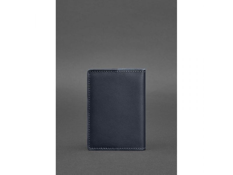 Кожаная обложка для паспорта и военного билета 1.3 темно-синяя, фото 4