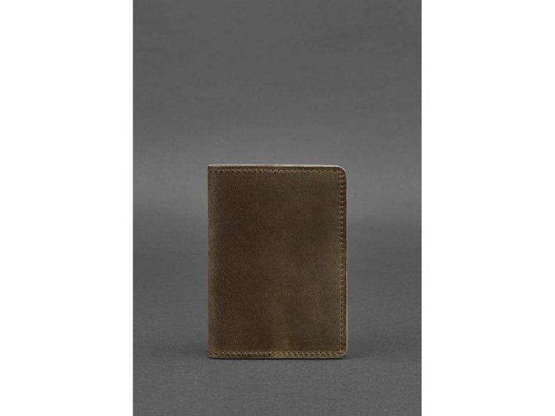 Кожаная обложка для паспорта и военного билета 1.3 темно-коричневый Crazy Horse, фото 1