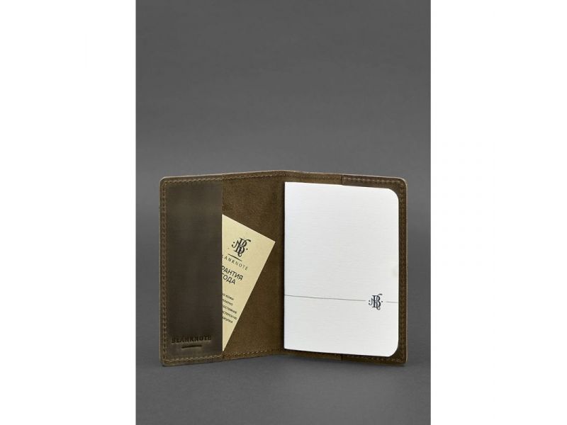 Кожаная обложка для паспорта и военного билета 1.3 темно-коричневый Crazy Horse, фото 2