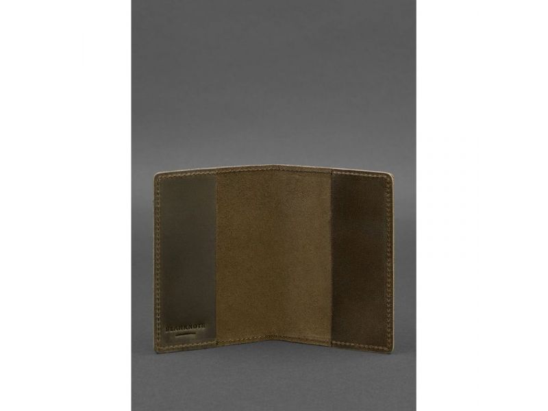 Кожаная обложка для паспорта и военного билета 1.3 темно-коричневый Crazy Horse, фото 3