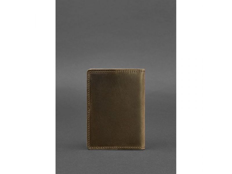 Кожаная обложка для паспорта и военного билета 1.3 темно-коричневый Crazy Horse, фото 4