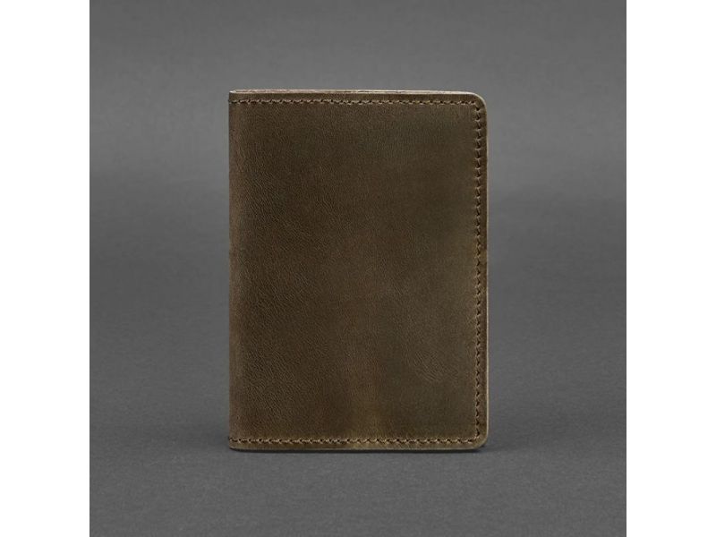Кожаная обложка для паспорта и военного билета 1.3 темно-коричневый Crazy Horse, фото 5