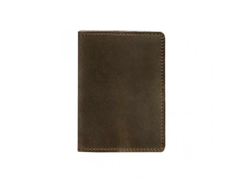 Кожаная обложка для паспорта и военного билета 1.3 темно-коричневый Crazy Horse, фото 6