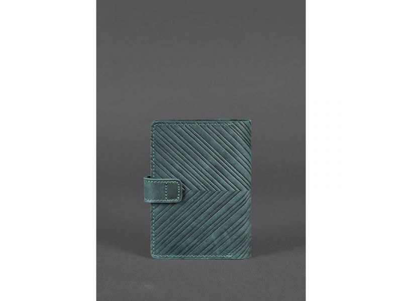 Женская кожаная обложка для паспорта 3.0 Инди зеленая, фото 4
