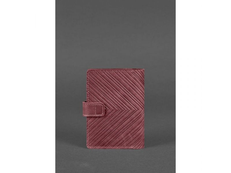 Женская кожаная обложка для паспорта 3.0 Инди бордовая, фото 4