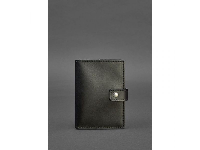 Кожаная обложка для паспорта 5.0 (с окошком) черная, фото 1