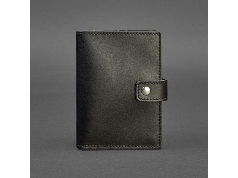 Кожаная обложка для паспорта 5.0 (с окошком) черная, фото 5