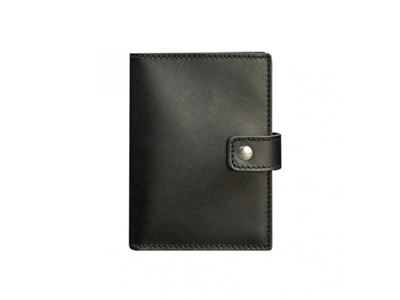 Кожаная обложка для паспорта 5.0 (с окошком) черная, фото 6