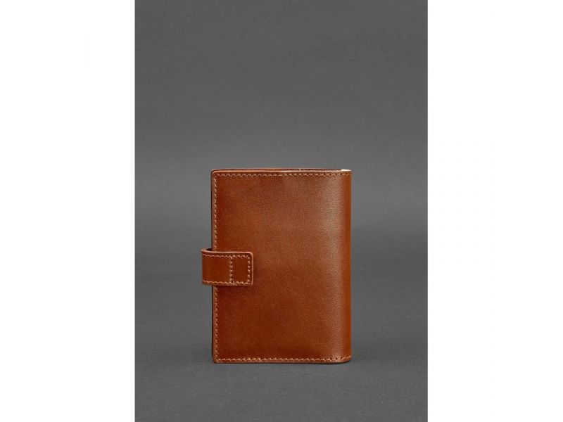 Кожаная обложка для паспорта 5.0 (с окошком) светло-коричневая, фото 4