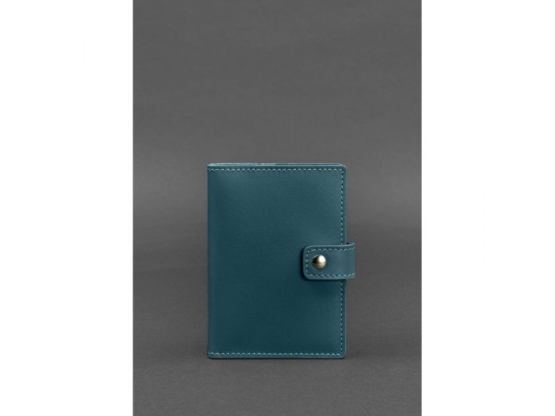 Кожаная обложка для паспорта 5.0 (с окошком) зеленая, фото 1