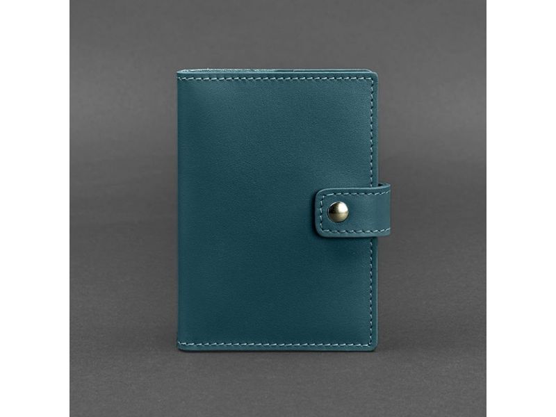 Кожаная обложка для паспорта 5.0 (с окошком) зеленая, фото 5