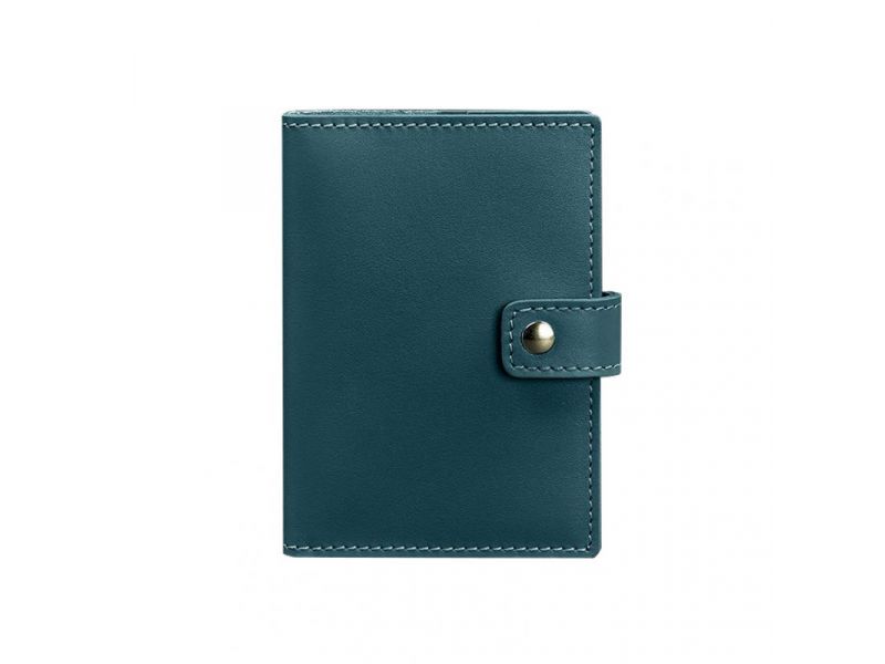 Кожаная обложка для паспорта 5.0 (с окошком) зеленая, фото 6