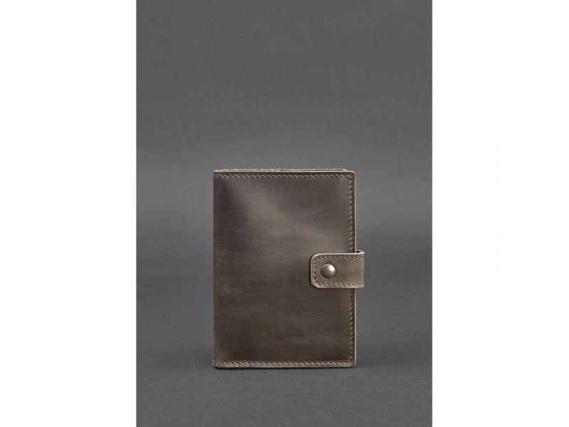 Кожаная обложка для паспорта 5.0 (с окошком) темно-коричневый Crazy Horse, фото 1