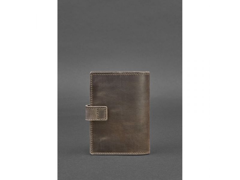 Кожаная обложка для паспорта 5.0 (с окошком) темно-коричневый Crazy Horse, фото 4