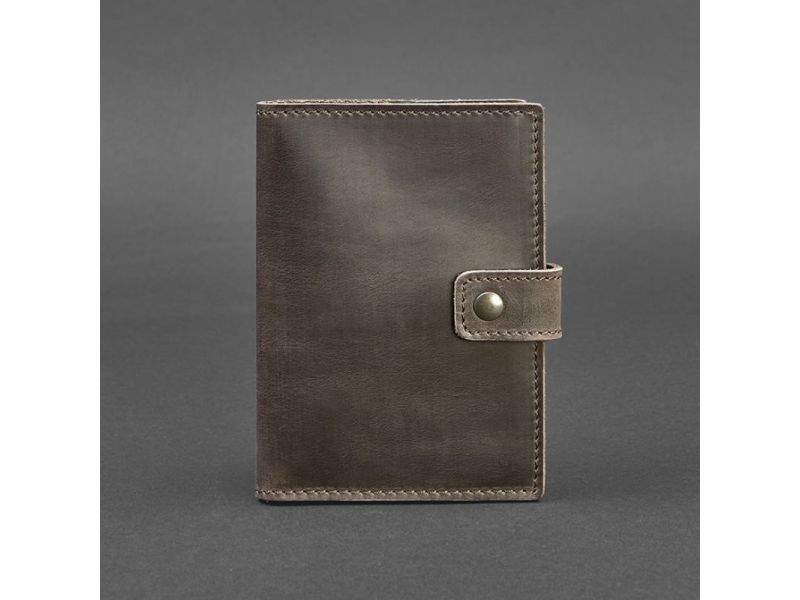 Кожаная обложка для паспорта 5.0 (с окошком) темно-коричневый Crazy Horse, фото 5