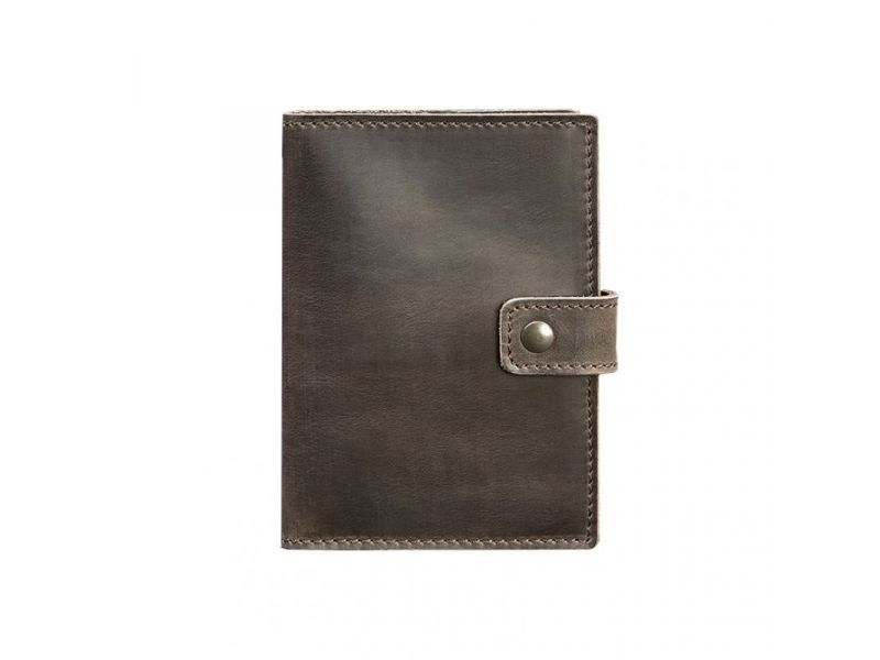 Кожаная обложка для паспорта 5.0 (с окошком) темно-коричневый Crazy Horse, фото 6