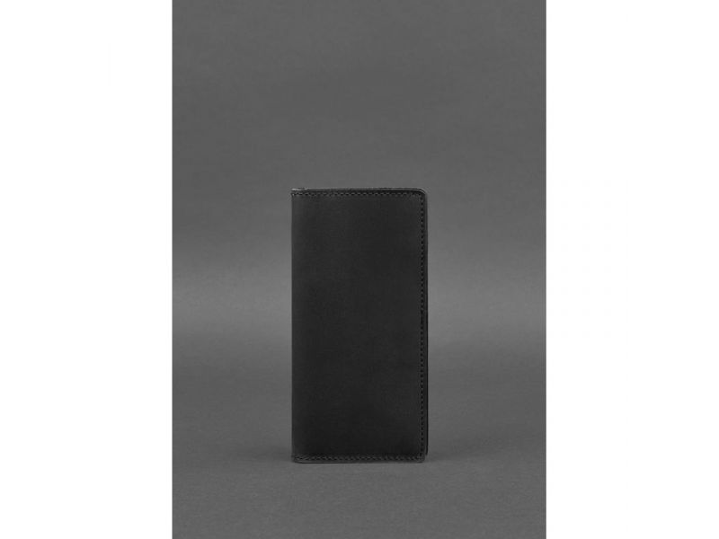 Кожаное портмоне-купюрник 11.0 черное Crazy Horse, фото 1