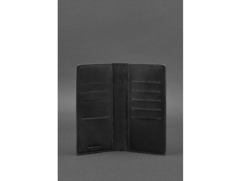 Кожаное портмоне-купюрник 11.0 черное Crazy Horse, фото 3