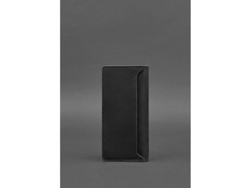 Кожаное портмоне-купюрник 11.0 черное Crazy Horse, фото 4