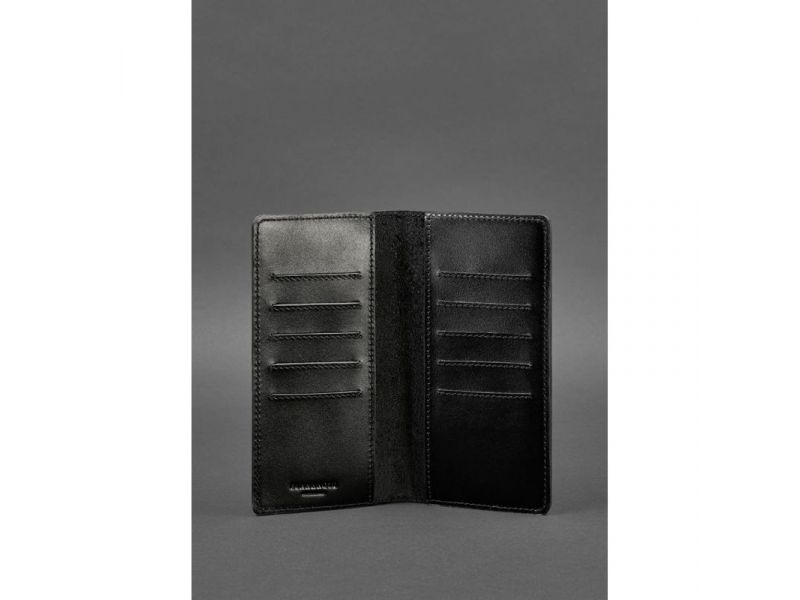 Кожаное портмоне-купюрник 11.0 черное Краст, фото 3