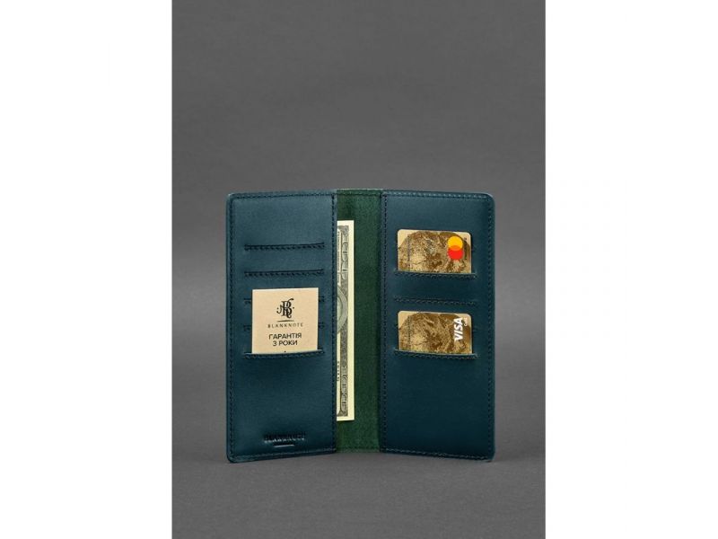 Кожаное портмоне-купюрник 11.0 зеленое, фото 2