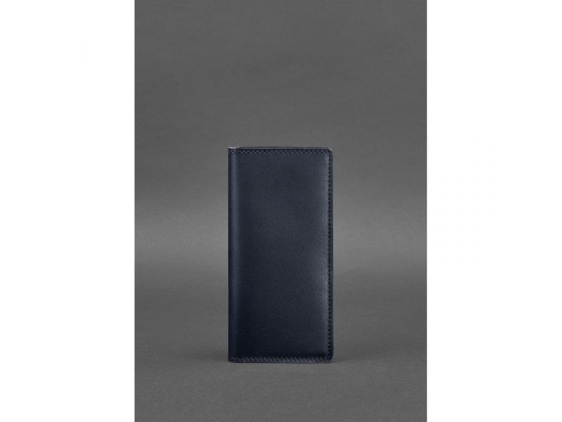Кожаное портмоне-купюрник 11.0 темно-синее Краст, фото 1