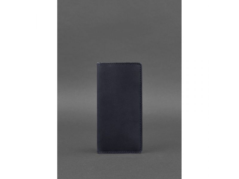 Кожаное портмоне-купюрник 11.0 темно-синее Crazy Horse, фото 1