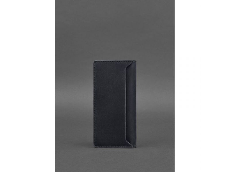 Кожаное портмоне-купюрник 11.0 темно-синее Crazy Horse, фото 4